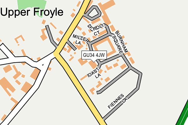 GU34 4JW map - OS OpenMap – Local (Ordnance Survey)