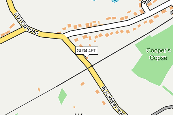 GU34 4PT map - OS OpenMap – Local (Ordnance Survey)