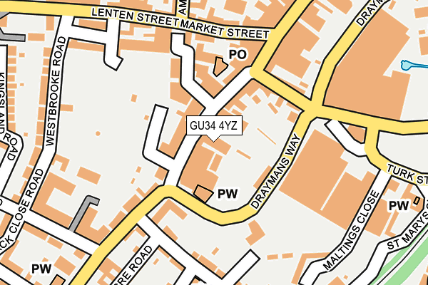 GU34 4YZ map - OS OpenMap – Local (Ordnance Survey)