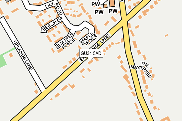 GU34 5AD map - OS OpenMap – Local (Ordnance Survey)