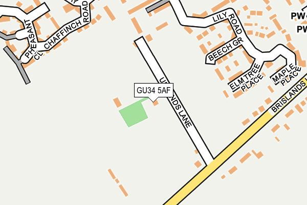 GU34 5AF map - OS OpenMap – Local (Ordnance Survey)