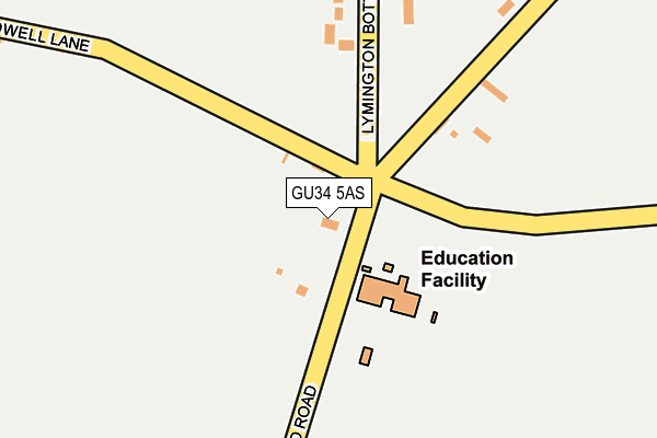 GU34 5AS map - OS OpenMap – Local (Ordnance Survey)