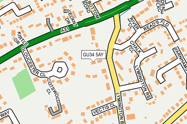 GU34 5AY map - OS OpenMap – Local (Ordnance Survey)