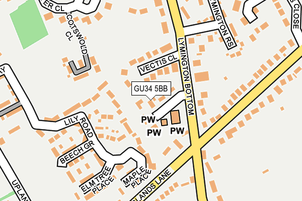 GU34 5BB map - OS OpenMap – Local (Ordnance Survey)