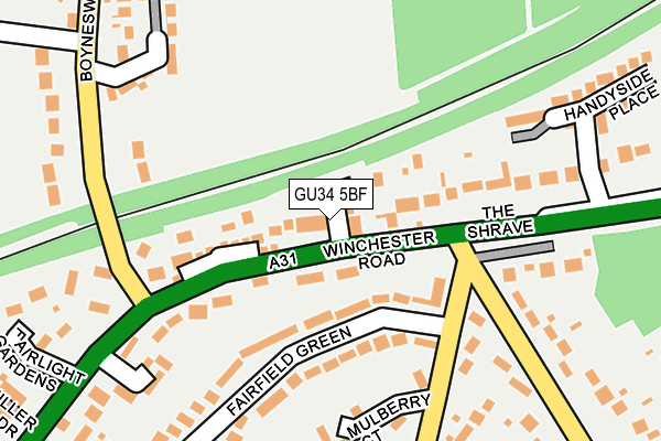 GU34 5BF map - OS OpenMap – Local (Ordnance Survey)