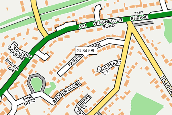 GU34 5BL map - OS OpenMap – Local (Ordnance Survey)