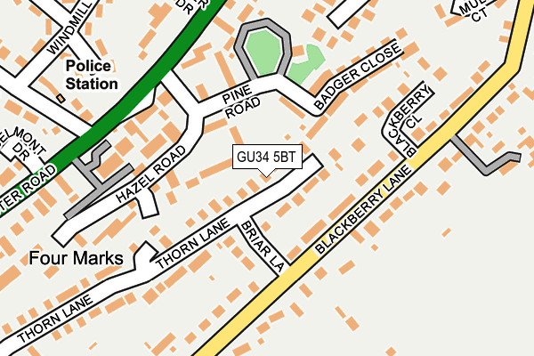 GU34 5BT map - OS OpenMap – Local (Ordnance Survey)