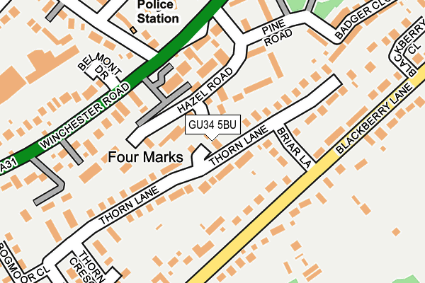 GU34 5BU map - OS OpenMap – Local (Ordnance Survey)