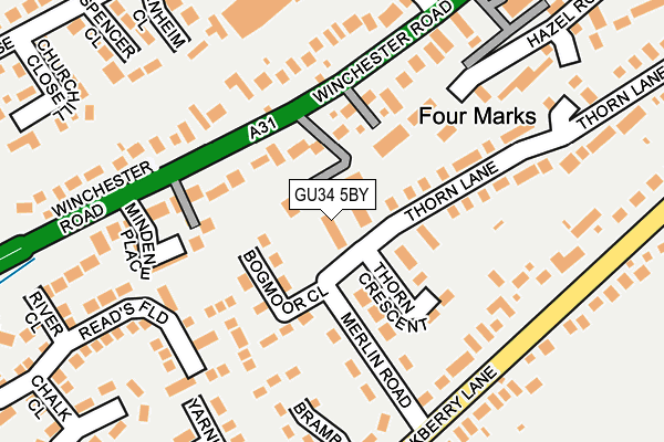 GU34 5BY map - OS OpenMap – Local (Ordnance Survey)