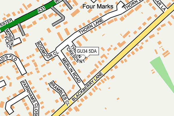 GU34 5DA map - OS OpenMap – Local (Ordnance Survey)