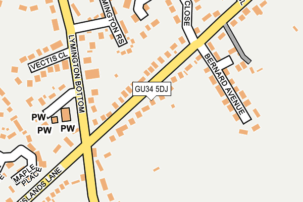 GU34 5DJ map - OS OpenMap – Local (Ordnance Survey)