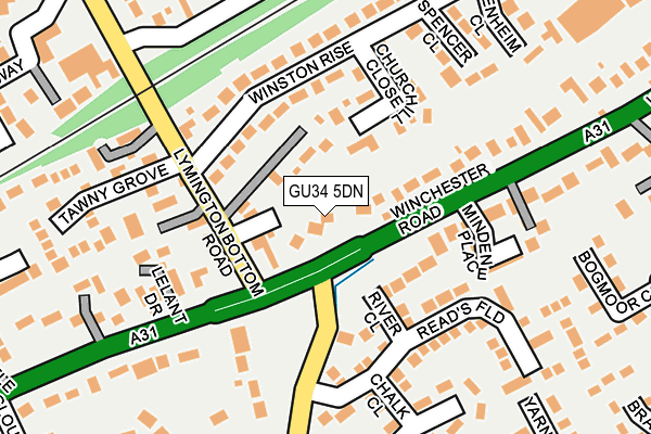 GU34 5DN map - OS OpenMap – Local (Ordnance Survey)