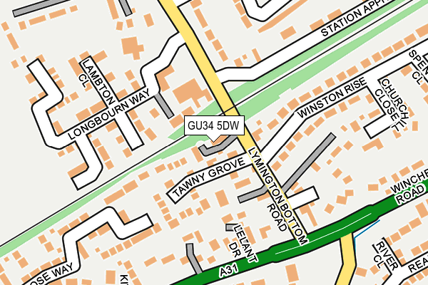 GU34 5DW map - OS OpenMap – Local (Ordnance Survey)