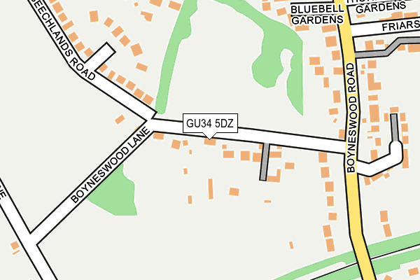 GU34 5DZ map - OS OpenMap – Local (Ordnance Survey)