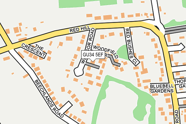 GU34 5EF map - OS OpenMap – Local (Ordnance Survey)