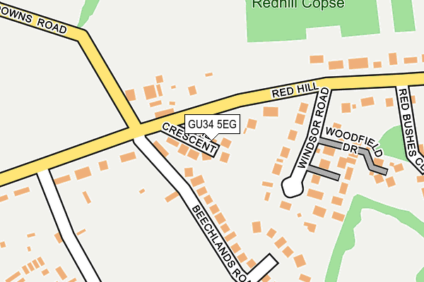 GU34 5EG map - OS OpenMap – Local (Ordnance Survey)