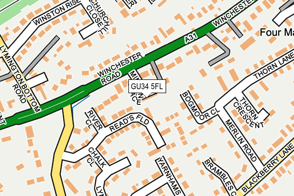GU34 5FL map - OS OpenMap – Local (Ordnance Survey)