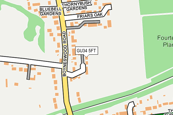 GU34 5FT map - OS OpenMap – Local (Ordnance Survey)