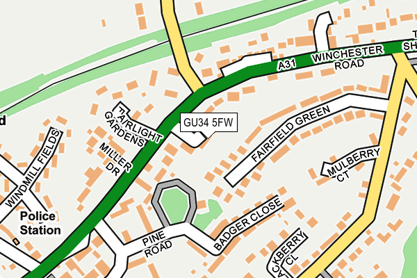 GU34 5FW map - OS OpenMap – Local (Ordnance Survey)