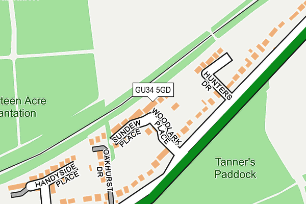 GU34 5GD map - OS OpenMap – Local (Ordnance Survey)