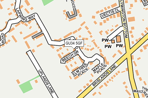 GU34 5GF map - OS OpenMap – Local (Ordnance Survey)