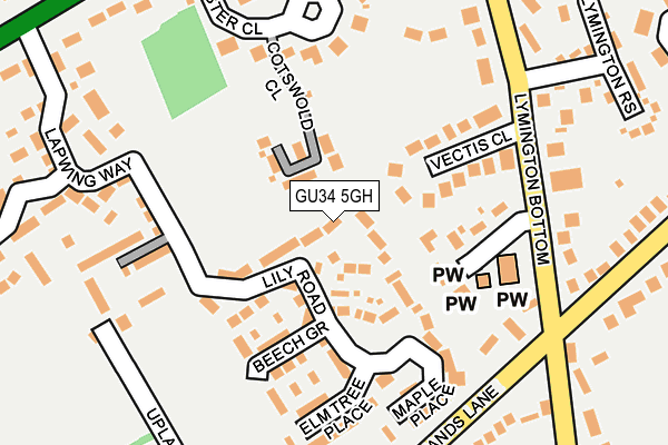 GU34 5GH map - OS OpenMap – Local (Ordnance Survey)