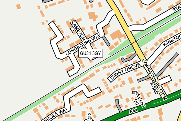 GU34 5GY map - OS OpenMap – Local (Ordnance Survey)