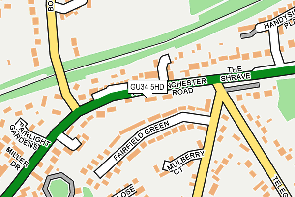 GU34 5HD map - OS OpenMap – Local (Ordnance Survey)