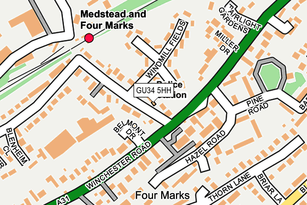 GU34 5HH map - OS OpenMap – Local (Ordnance Survey)