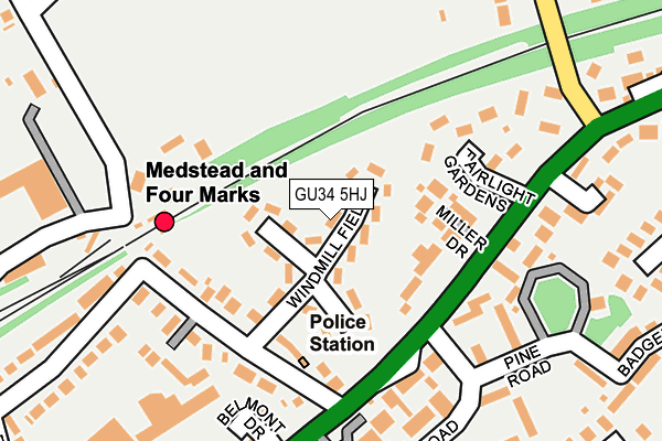 GU34 5HJ map - OS OpenMap – Local (Ordnance Survey)