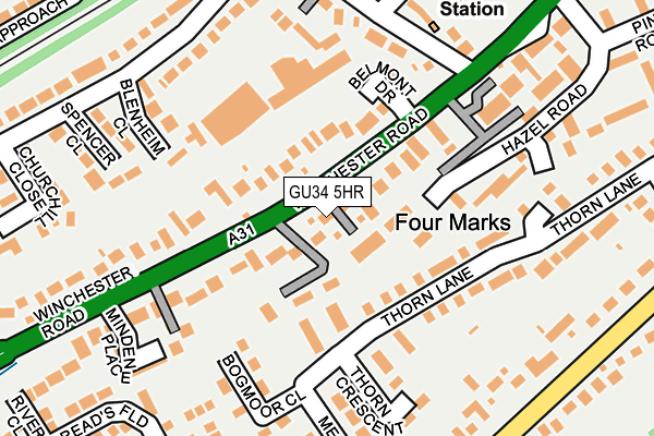 GU34 5HR map - OS OpenMap – Local (Ordnance Survey)
