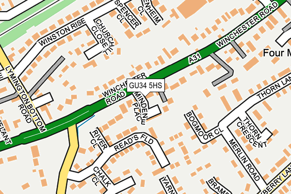 GU34 5HS map - OS OpenMap – Local (Ordnance Survey)