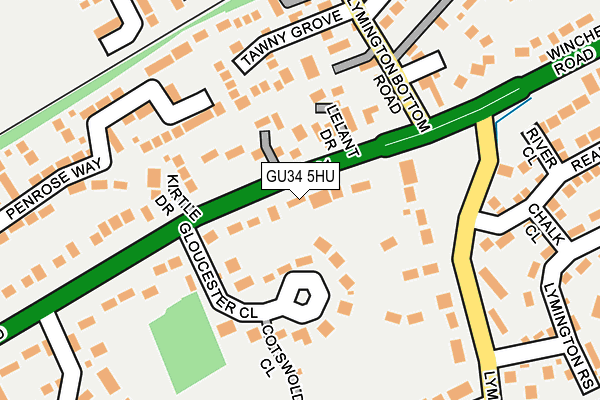 GU34 5HU map - OS OpenMap – Local (Ordnance Survey)