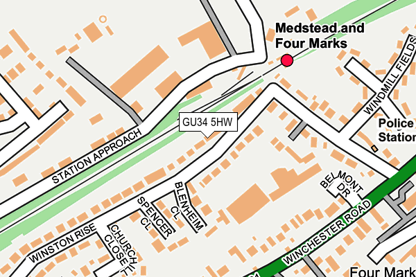 GU34 5HW map - OS OpenMap – Local (Ordnance Survey)