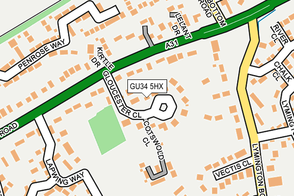 GU34 5HX map - OS OpenMap – Local (Ordnance Survey)