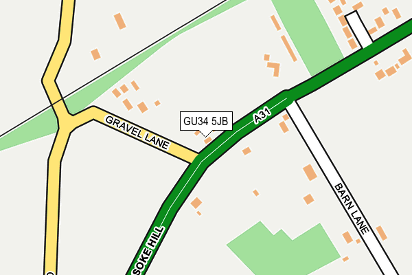 GU34 5JB map - OS OpenMap – Local (Ordnance Survey)