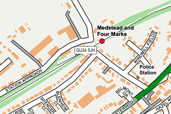 GU34 5JH map - OS OpenMap – Local (Ordnance Survey)