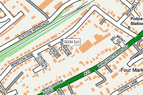 GU34 5JJ map - OS OpenMap – Local (Ordnance Survey)