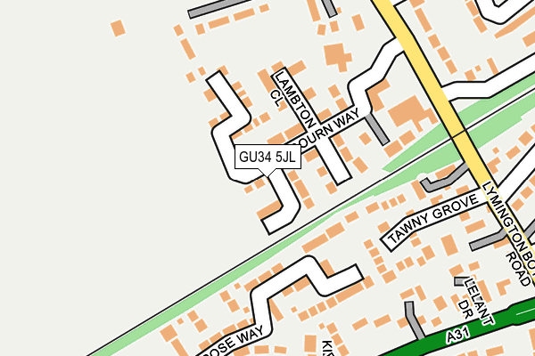 GU34 5JL map - OS OpenMap – Local (Ordnance Survey)