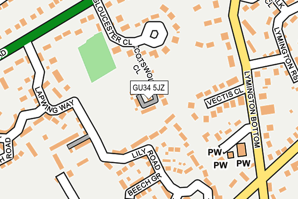 GU34 5JZ map - OS OpenMap – Local (Ordnance Survey)