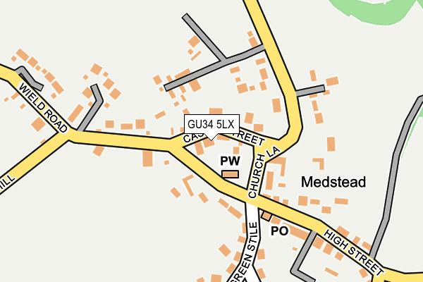 GU34 5LX map - OS OpenMap – Local (Ordnance Survey)