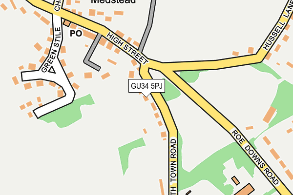 GU34 5PJ map - OS OpenMap – Local (Ordnance Survey)