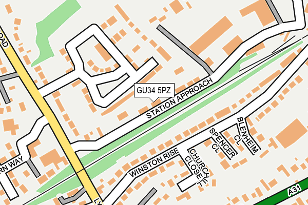 GU34 5PZ map - OS OpenMap – Local (Ordnance Survey)