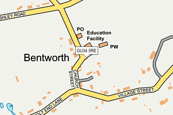 GU34 5RE map - OS OpenMap – Local (Ordnance Survey)