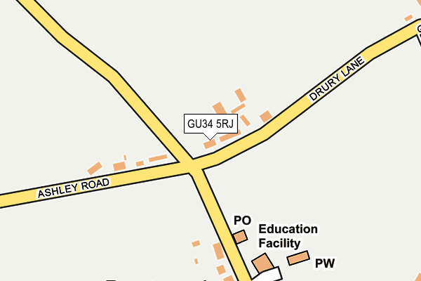 GU34 5RJ map - OS OpenMap – Local (Ordnance Survey)