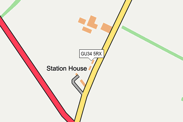 GU34 5RX map - OS OpenMap – Local (Ordnance Survey)