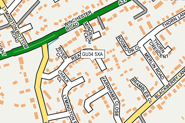 GU34 5XA map - OS OpenMap – Local (Ordnance Survey)