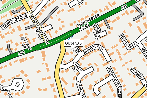 GU34 5XB map - OS OpenMap – Local (Ordnance Survey)
