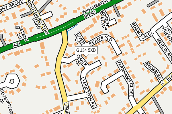 GU34 5XD map - OS OpenMap – Local (Ordnance Survey)