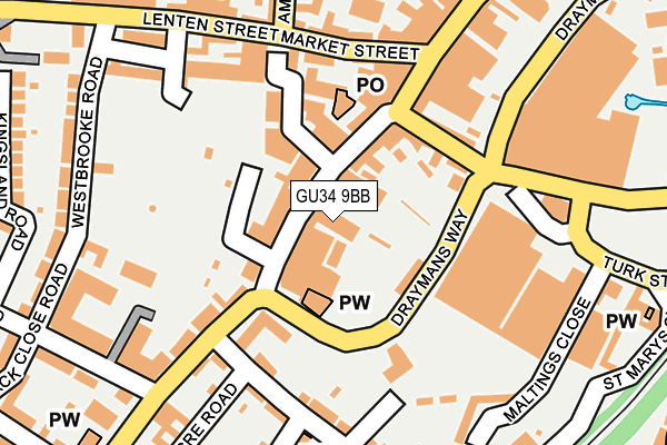 GU34 9BB map - OS OpenMap – Local (Ordnance Survey)